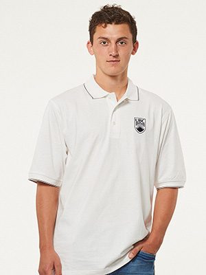 UBC white polo shirt